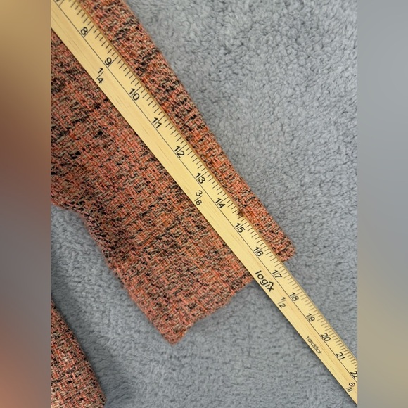 J Jill tweed jacket coral and pink tones with snap front size XS preowned - Picture 7 of 11